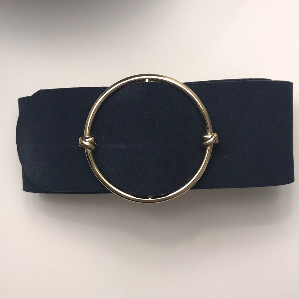 NWT Club Monaco | Navy Blue Suede Gold Belt | XS